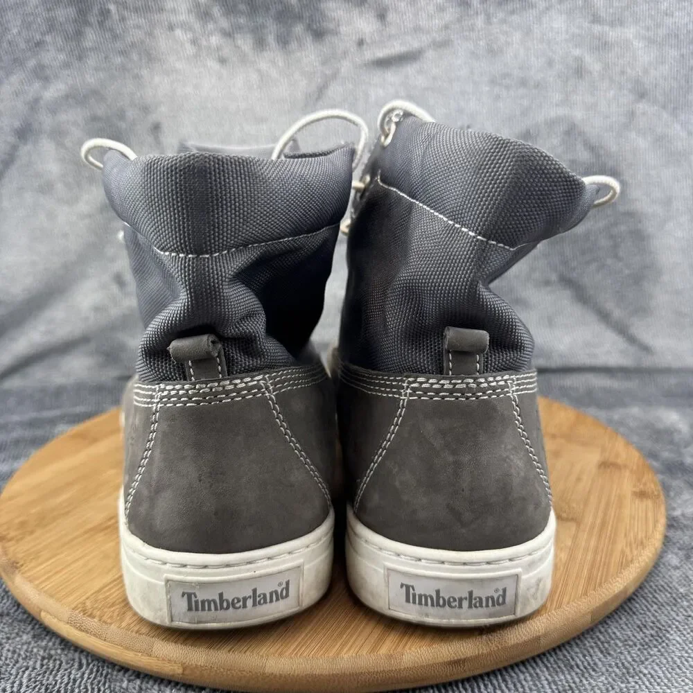 Timberland Chukka Boots Mens Size 10.5 Gray Leather Canvas Lace Up High Top